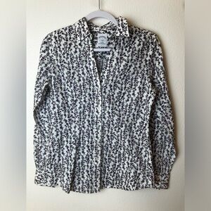 Brooks Brothers Purple Floral 100% Cotton Button Down Size 2